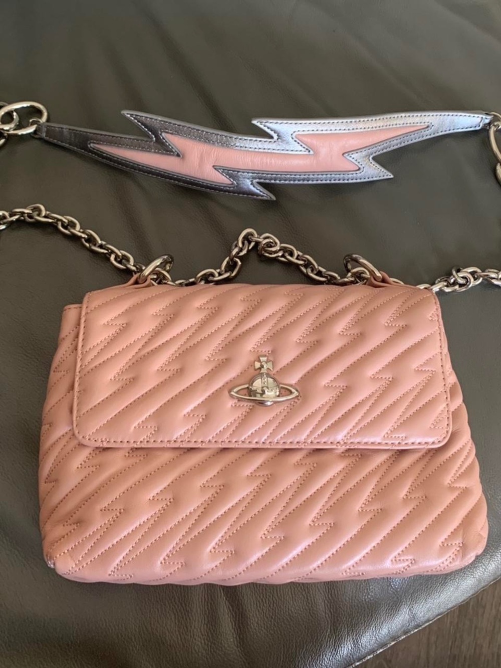 Vivienne Westwood Blush Coventry Quilted Chain Shoulder Bag